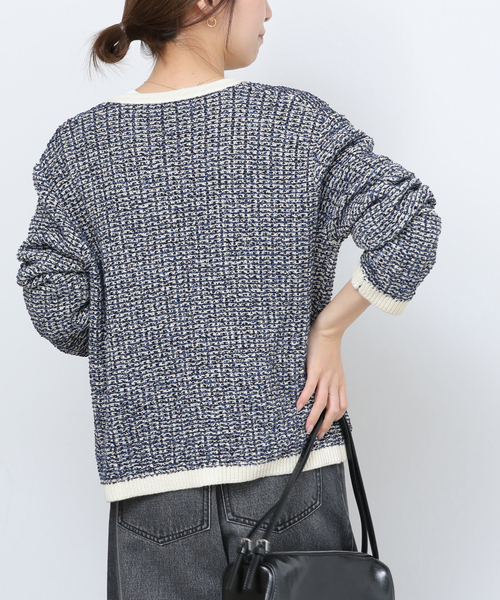 JOURNAL STANDARD relume(ジャーナルスタンダード レリューム)の「ツイーディーミックスニットジャケット(カーディガン/ボレロ・レディース・ブラック/ブルー系その他・FREE)」の9枚目の写真