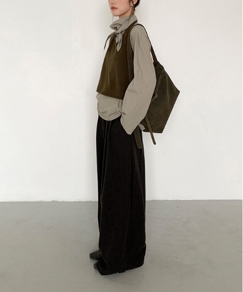 WEGO(ウィゴー)の「WEGO/ゆったりシルエットワイドストレートレッグパンツ(その他パンツ・レディース・ブラック/グレー・LARGE/MEDIUM)」の7枚目の写真