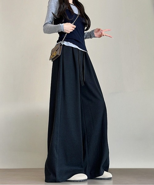 WEGO(ウィゴー)の「WEGO/ゆったりシルエットワイドストレートレッグパンツ(その他パンツ・レディース・ブラック/グレー・LARGE/MEDIUM)」の13枚目の写真