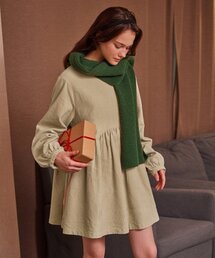 コーデュロイミニワンピースベージュ