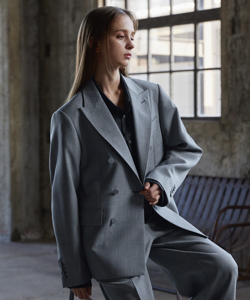 CLEL（クレイル）の「【CLEL core.】Super 100s Bishu Wool Double Tailored Jacket / スーパー100s 尾州ウールダブルテーラードジャケット（テーラードジャケット・メンズ・グレー/ブラック・M/S/L）」の2枚目の写真