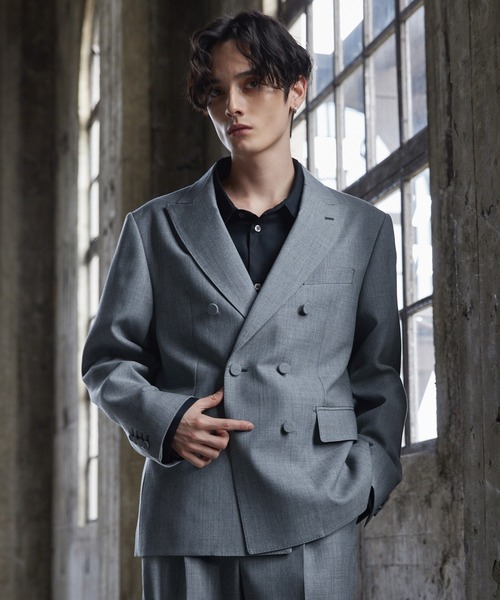 CLEL（クレイル）の「【CLEL core.】Super 100s Bishu Wool Double Tailored Jacket / スーパー100s 尾州ウールダブルテーラードジャケット（テーラードジャケット・メンズ・グレー/ブラック・M/S/L）」の6枚目の写真