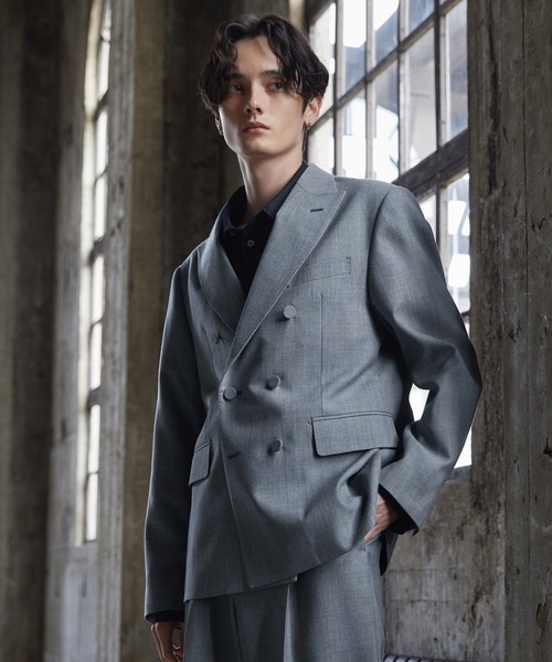 CLEL（クレイル）の「【CLEL core.】Super 100s Bishu Wool Double Tailored Jacket / スーパー100s 尾州ウールダブルテーラードジャケット（テーラードジャケット・メンズ・グレー/ブラック・M/S/L）」の7枚目の写真