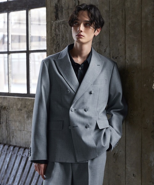 CLEL（クレイル）の「【CLEL core.】Super 100s Bishu Wool Double Tailored Jacket / スーパー100s 尾州ウールダブルテーラードジャケット（テーラードジャケット・メンズ・グレー/ブラック・M/S/L）」の8枚目の写真