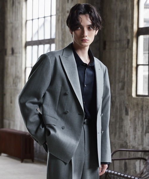 CLEL（クレイル）の「【CLEL core.】Super 100s Bishu Wool Double Tailored Jacket / スーパー100s 尾州ウールダブルテーラードジャケット（テーラードジャケット・メンズ・グレー/ブラック・M/S/L）」の9枚目の写真