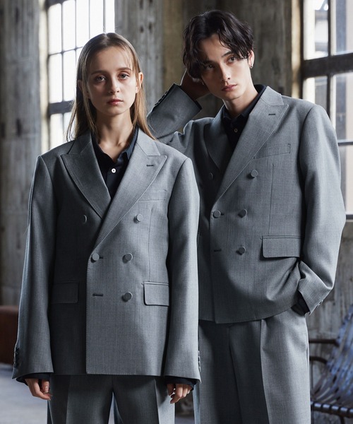 CLEL（クレイル）の「【CLEL core.】Super 100s Bishu Wool Double Tailored Jacket / スーパー100s 尾州ウールダブルテーラードジャケット（テーラードジャケット・メンズ・グレー/ブラック・M/S/L）」の12枚目の写真