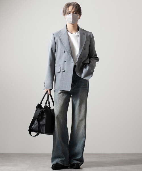 CLEL（クレイル）の「【CLEL core.】Super 100s Bishu Wool Double Tailored Jacket / スーパー100s 尾州ウールダブルテーラードジャケット（テーラードジャケット・メンズ・グレー/ブラック・M/S/L）」の19枚目の写真