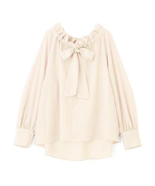 NATURAL BEAUTY BASIC（ナチュラルビューティーベーシック）の「◇2wayシアーボウタイブラウス（シャツ/ブラウス・レディース・ブラック/オフホワイト/ベージュ/ピンク/オレンジ・SMALL/MEDIUM）」の20枚目の写真