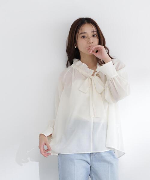 セール】◇2wayシアーボウタイブラウス（シャツ/ブラウス）｜NATURAL