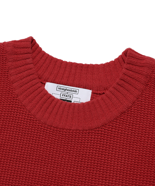 NICE GHOST CLUB(ナイスゴーストクラブ)の「FFATS WAFFLE KNIT VEST_RED(NG2ESUK681A)(ニット/セーター・レディース・レッド・S/M/L)」の3枚目の写真