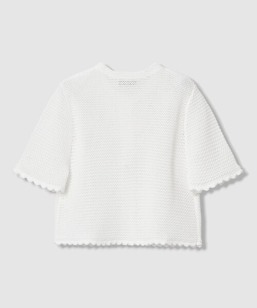 LOULOU WILLOUGHBY（ルルウィルビー）の「【LOULOU WILLOUGHBY】メッシュクロッシェボレロカーディガン（カーディガン/ボレロ・レディース・ブラック/オフホワイト・2）」の8枚目の写真