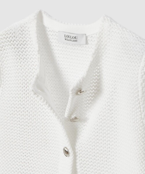 LOULOU WILLOUGHBY（ルルウィルビー）の「【LOULOU WILLOUGHBY】メッシュクロッシェボレロカーディガン（カーディガン/ボレロ・レディース・ブラック/オフホワイト・2）」の9枚目の写真