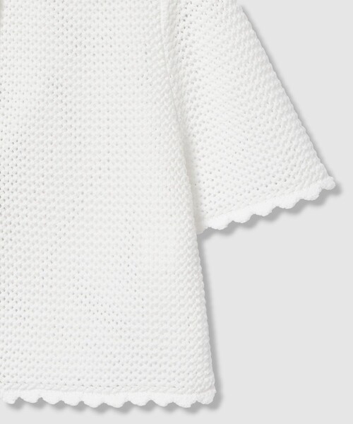 LOULOU WILLOUGHBY（ルルウィルビー）の「【LOULOU WILLOUGHBY】メッシュクロッシェボレロカーディガン（カーディガン/ボレロ・レディース・ブラック/オフホワイト・2）」の10枚目の写真