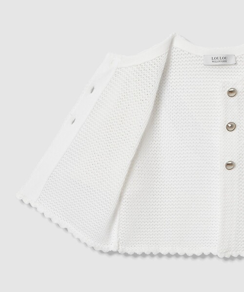 LOULOU WILLOUGHBY（ルルウィルビー）の「【LOULOU WILLOUGHBY】メッシュクロッシェボレロカーディガン（カーディガン/ボレロ・レディース・ブラック/オフホワイト・2）」の12枚目の写真