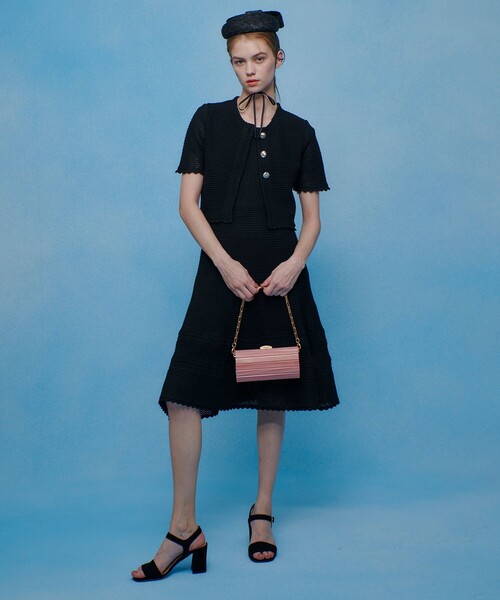 LOULOU WILLOUGHBY（ルルウィルビー）の「【LOULOU WILLOUGHBY】メッシュクロッシェボレロカーディガン（カーディガン/ボレロ・レディース・ブラック/オフホワイト・2）」の19枚目の写真