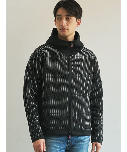 g-stage（ジーステージ）の「【G-STAGE】 ワッフル柄ジャガードブルゾン（ブルゾン・メンズ・ブラック/ベージュ系・46/50/48）」の2枚目の写真