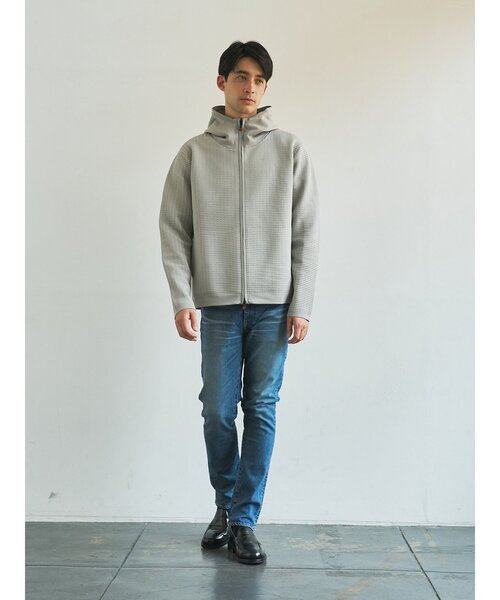 g-stage（ジーステージ）の「【G-STAGE】 ワッフル柄ジャガードブルゾン（ブルゾン・メンズ・ブラック/ベージュ系・46/50/48）」の5枚目の写真