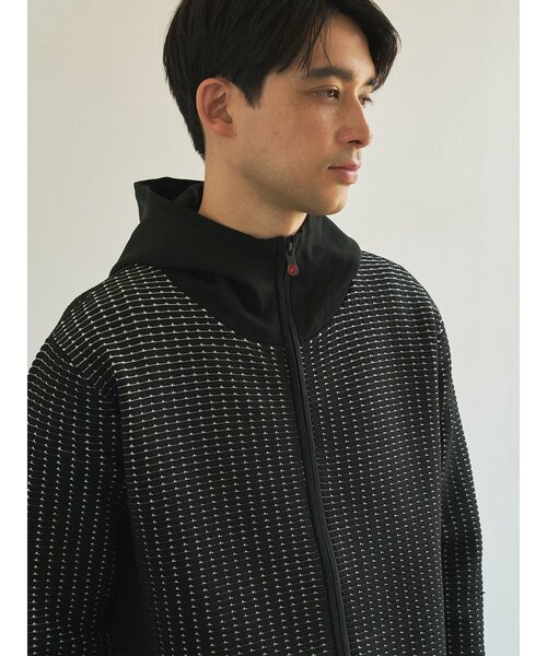 g-stage（ジーステージ）の「【G-STAGE】 ワッフル柄ジャガードブルゾン（ブルゾン・メンズ・ブラック/ベージュ系・46/50/48）」の7枚目の写真
