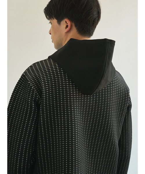 g-stage（ジーステージ）の「【G-STAGE】 ワッフル柄ジャガードブルゾン（ブルゾン・メンズ・ブラック/ベージュ系・46/50/48）」の8枚目の写真