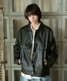 primula（プリムラ）の「シングルオーバーサイズレザージャケット（ライダースジャケット）」
