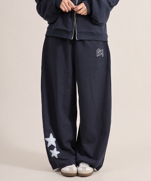 apres jour mignon（アプレジュールミニョン）の「【セットアップ着用可能】アップリケスウェットパンツ（スウェットパンツ・レディース・ネイビー/アイボリー/杢グレー・SMALL/LARGE/MEDIUM）」の3枚目の写真