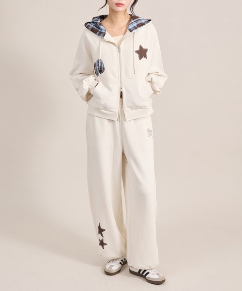 apres jour mignon（アプレジュールミニョン）の「【セットアップ着用可能】アップリケスウェットパンツ（スウェットパンツ・レディース・ネイビー/アイボリー/杢グレー・SMALL/LARGE/MEDIUM）」の13枚目の写真