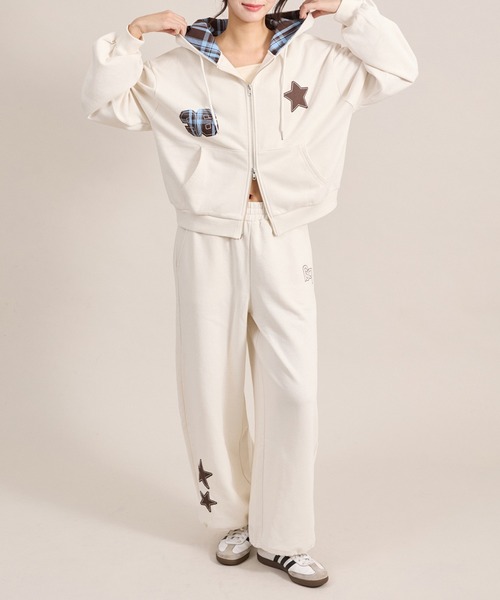 apres jour mignon（アプレジュールミニョン）の「【セットアップ着用可能】アップリケスウェットパンツ（スウェットパンツ・レディース・ネイビー/アイボリー/杢グレー・SMALL/LARGE/MEDIUM）」の14枚目の写真