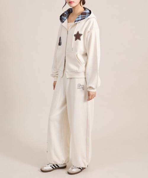 apres jour mignon（アプレジュールミニョン）の「【セットアップ着用可能】アップリケスウェットパンツ（スウェットパンツ・レディース・ネイビー/アイボリー/杢グレー・SMALL/LARGE/MEDIUM）」の15枚目の写真