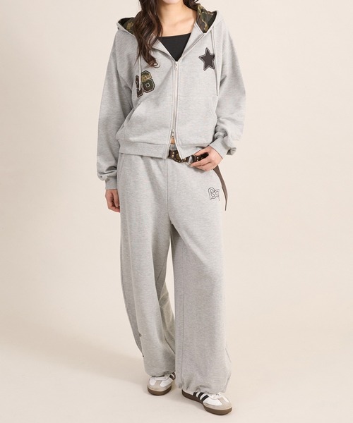 apres jour mignon（アプレジュールミニョン）の「【セットアップ着用可能】アップリケスウェットパンツ（スウェットパンツ・レディース・ネイビー/アイボリー/杢グレー・SMALL/LARGE/MEDIUM）」の17枚目の写真