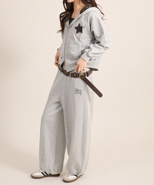 apres jour mignon（アプレジュールミニョン）の「【セットアップ着用可能】アップリケスウェットパンツ（スウェットパンツ・レディース・ネイビー/アイボリー/杢グレー・SMALL/LARGE/MEDIUM）」の19枚目の写真