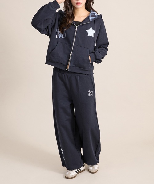 apres jour mignon（アプレジュールミニョン）の「【セットアップ着用可能】アップリケスウェットパンツ（スウェットパンツ・レディース・ネイビー/アイボリー/杢グレー・SMALL/LARGE/MEDIUM）」の21枚目の写真