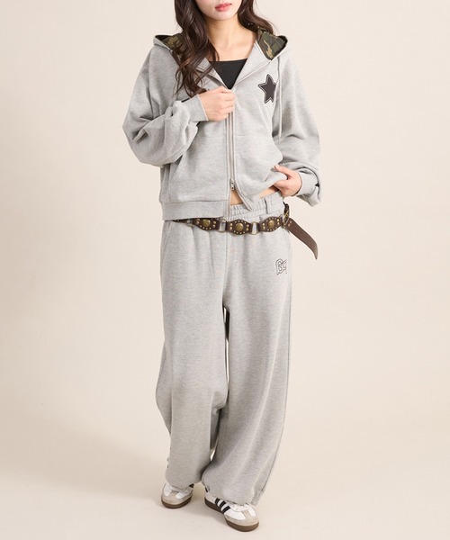 apres jour mignon（アプレジュールミニョン）の「【セットアップ着用可能】アップリケスウェットパンツ（スウェットパンツ・レディース・ネイビー/アイボリー/杢グレー・SMALL/LARGE/MEDIUM）」の18枚目の写真