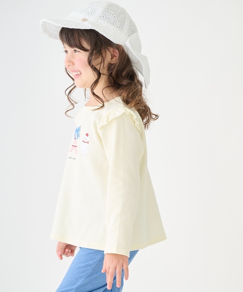 petit main（プティマイン）の「【プティプラ】GIRLS長袖Tシャツ（Tシャツ/カットソー・キッズ・ライトグリーン/ピンク/ライトブルー/アイボリー/ライトピンク/ネイビー/イエロー/ドット/オフホワイト/ラベンダー・90cm/80ｃｍ/130cm/100cm/110cm/120cm）」の11枚目の写真