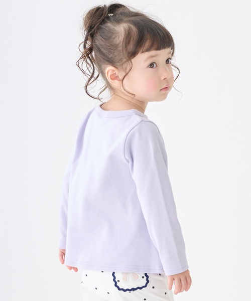 petit main（プティマイン）の「【プティプラ】GIRLS長袖Tシャツ（Tシャツ/カットソー・キッズ・ライトグリーン/ピンク/ライトブルー/アイボリー/ライトピンク/ネイビー/イエロー/ドット/オフホワイト/ラベンダー・90cm/80ｃｍ/130cm/100cm/110cm/120cm）」の13枚目の写真