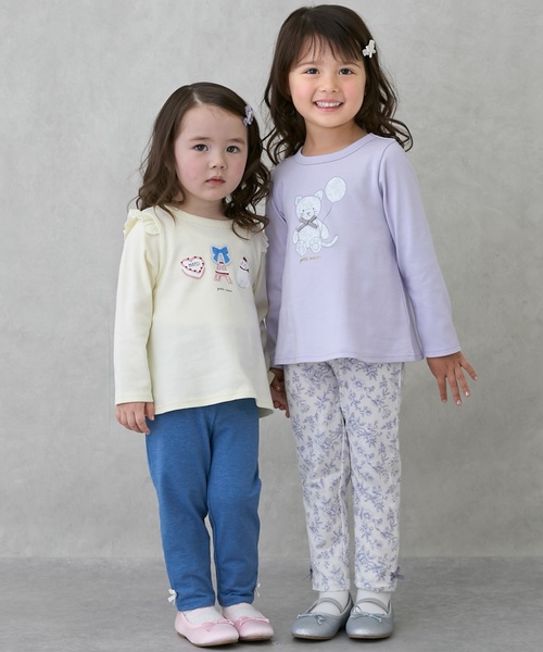 petit main（プティマイン）の「【プティプラ】GIRLS長袖Tシャツ（Tシャツ/カットソー・キッズ・ライトグリーン/ピンク/ライトブルー/アイボリー/ライトピンク/ネイビー/イエロー/ドット/オフホワイト/ラベンダー・90cm/80ｃｍ/130cm/100cm/110cm/120cm）」の19枚目の写真