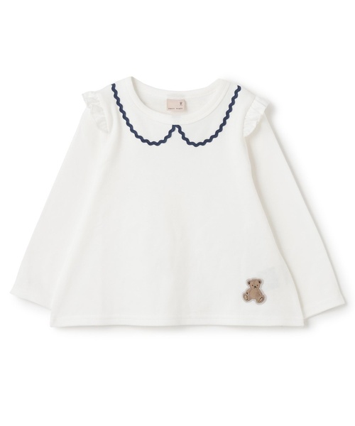 petit main（プティマイン）の「【プティプラ】GIRLS長袖Tシャツ（Tシャツ/カットソー・キッズ・ライトグリーン/ピンク/ライトブルー/アイボリー/ライトピンク/ネイビー/イエロー/ドット/オフホワイト/ラベンダー・90cm/80ｃｍ/130cm/100cm/110cm/120cm）」の20枚目の写真