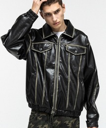 ILL'S | VINTAGE-LIKE FAUX LEATHER BLOUSON / ヴィンテージライクフェイクレザーブルゾン メンズ レディース ユニセックス 【ILL'S】(ブルゾン)