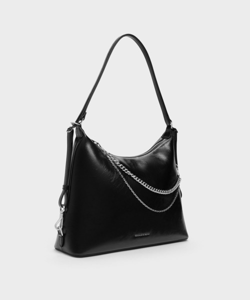 CHARLES & KEITH(チャールズ & キース)の「Atwood アトウッド チェーンホーボーバッグ(ショルダーバッグ・レディース・サンドグレー/スミクロ・L)」の15枚目の写真