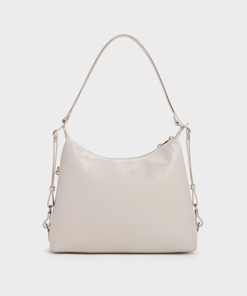 CHARLES & KEITH(チャールズ & キース)の「Atwood アトウッド チェーンホーボーバッグ(ショルダーバッグ・レディース・サンドグレー/スミクロ・L)」の7枚目の写真
