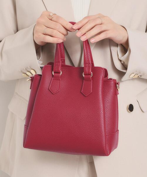 ITS'DEMO（イッツデモ）の「＜楽もち＞軽量PU三層2WAYトート（ハンドバッグ・レディース・ワインレッド/ライトグレー/ブラック・00）」の3枚目の写真