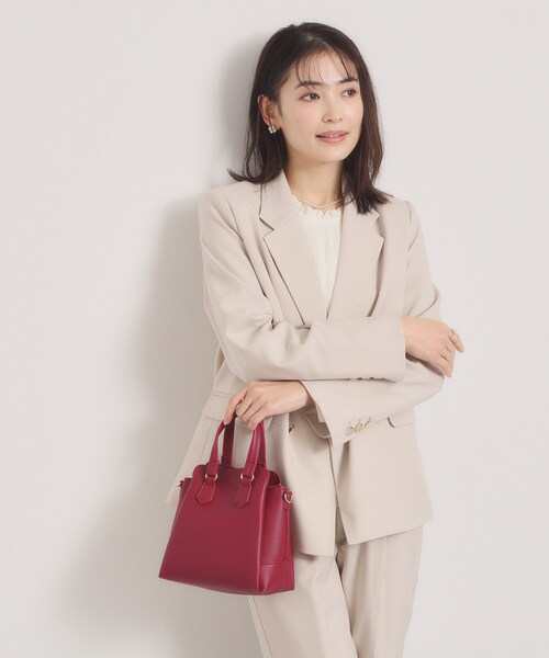 ITS'DEMO（イッツデモ）の「＜楽もち＞軽量PU三層2WAYトート（ハンドバッグ・レディース・ワインレッド/ライトグレー/ブラック・00）」の13枚目の写真