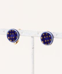 irodori/金彩dot earring（round青）