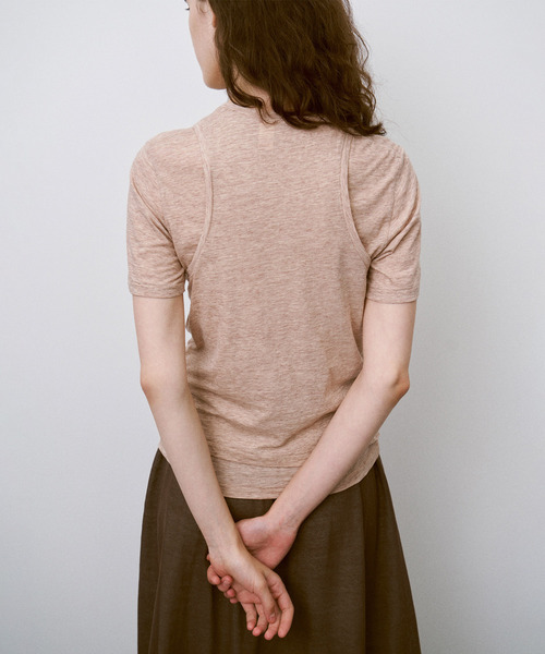 UNFIL(アンフィル)の「UNFIL アンフィル / fine slub yarn layered top ファインスラブヤーンレイヤードトップス / WXSP-UW141(Tシャツ/カットソー・レディース・ライトグレー/コバルトブルー/キャメル・1)」の4枚目の写真