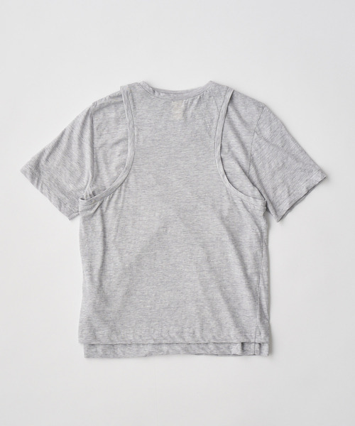 UNFIL(アンフィル)の「UNFIL アンフィル / fine slub yarn layered top ファインスラブヤーンレイヤードトップス / WXSP-UW141(Tシャツ/カットソー・レディース・ライトグレー/コバルトブルー/キャメル・1)」の6枚目の写真