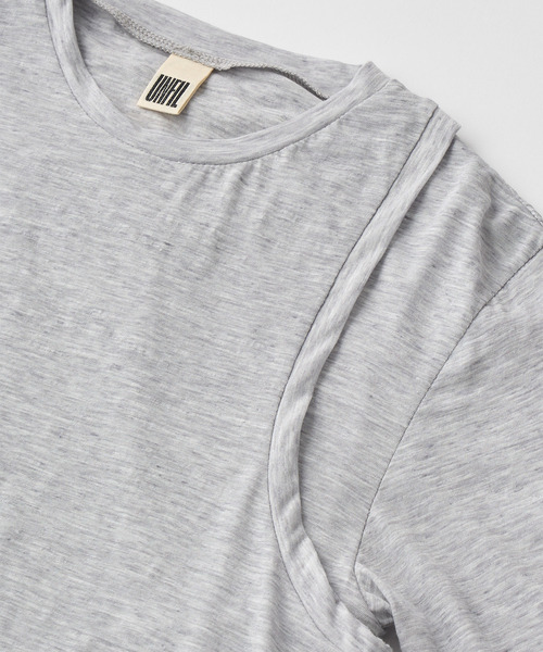 UNFIL(アンフィル)の「UNFIL アンフィル / fine slub yarn layered top ファインスラブヤーンレイヤードトップス / WXSP-UW141(Tシャツ/カットソー・レディース・ライトグレー/コバルトブルー/キャメル・1)」の10枚目の写真