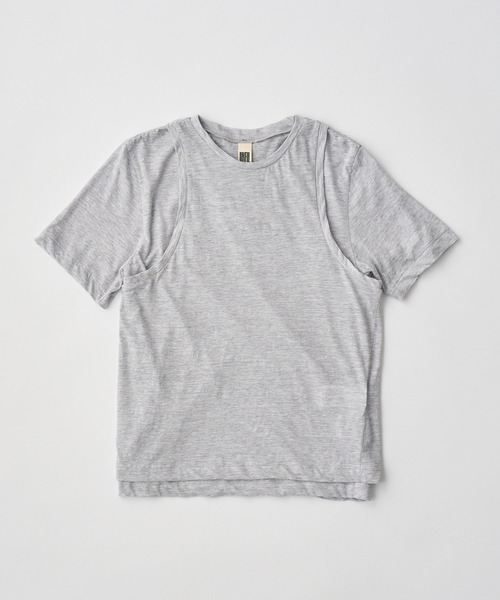 UNFIL(アンフィル)の「UNFIL アンフィル / fine slub yarn layered top ファインスラブヤーンレイヤードトップス / WXSP-UW141(Tシャツ/カットソー・レディース・ライトグレー/コバルトブルー/キャメル・1)」の5枚目の写真