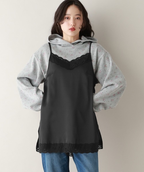 RAGEBLUE(レイジブルー)の「ランジェリーキャミワンピース(キャミソール・レディース・ブラック/ブルー/オフホワイト・FREE)」の3枚目の写真