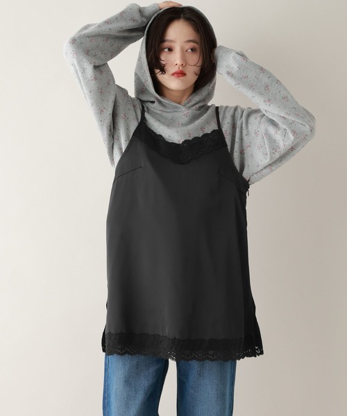 RAGEBLUE(レイジブルー)の「ランジェリーキャミワンピース(キャミソール・レディース・ブラック/ブルー/オフホワイト・FREE)」の4枚目の写真