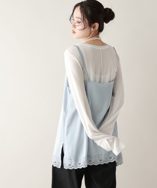 RAGEBLUE(レイジブルー)の「ランジェリーキャミワンピース(キャミソール・レディース・ブラック/ブルー/オフホワイト・FREE)」の9枚目の写真