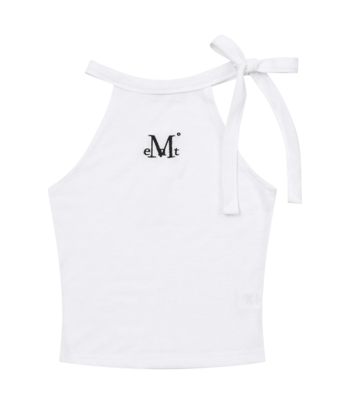 MUCENT(ムセント)の「ボウズアップリボンクロップホルタースリーブレスナシ(5色)(Tシャツ/カットソー・レディース・チャコール/Beige/ホワイト/グレー/ブラック・FREE)」の18枚目の写真